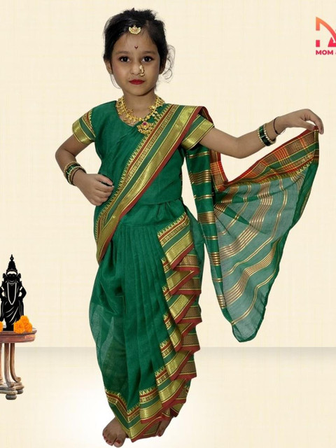 Mom and Me Girls Art Silk Sarees - Image 2