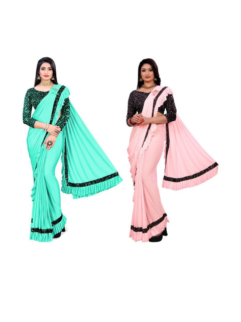 HARIOM FASHION Multi Lycra Sarees