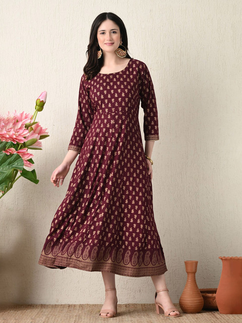 Saanvi Collection Women Floral Printed Daily Anarkali Kurta
