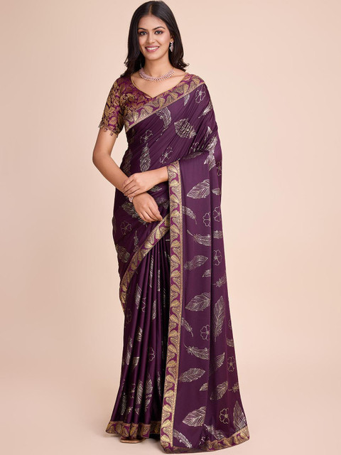 HARIOM FASHION Leaf & Floral Work Saree