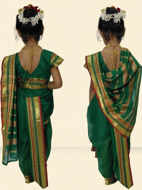 Mom and Me Girls Art Silk Sarees - Image 3