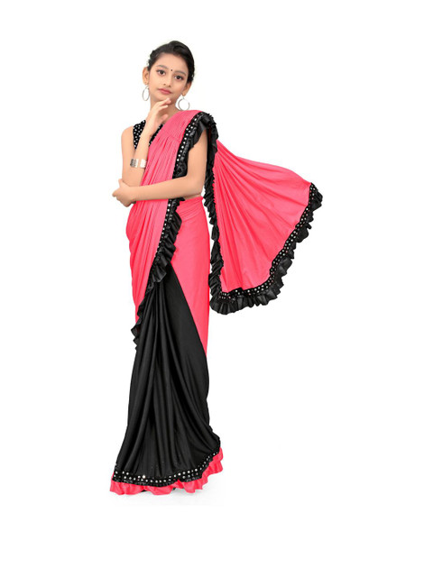 HARIOM FASHION Ruffled Border Saree