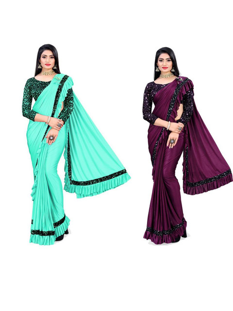 HARIOM FASHION Multi Lycra Sarees