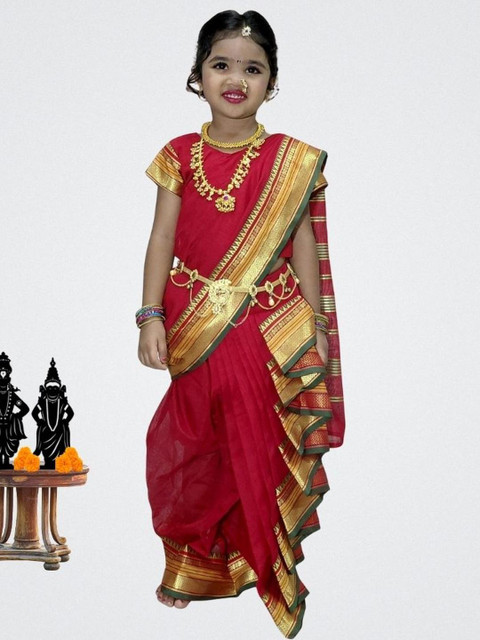 Mom and Me Girls Art Silk Sarees - Image 4