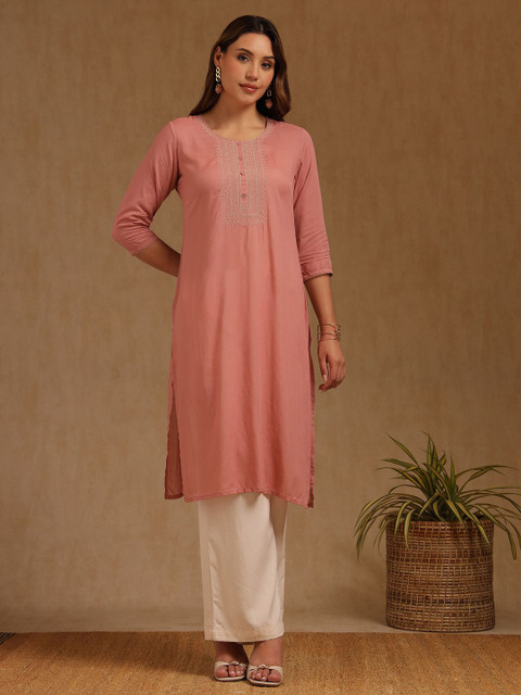 Soch Women Woven Design Daily Straight Kurta