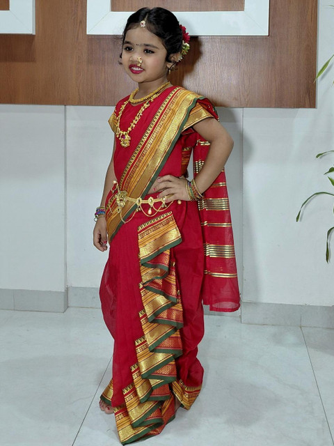 Mom and Me Girls Art Silk Sarees - Image 6