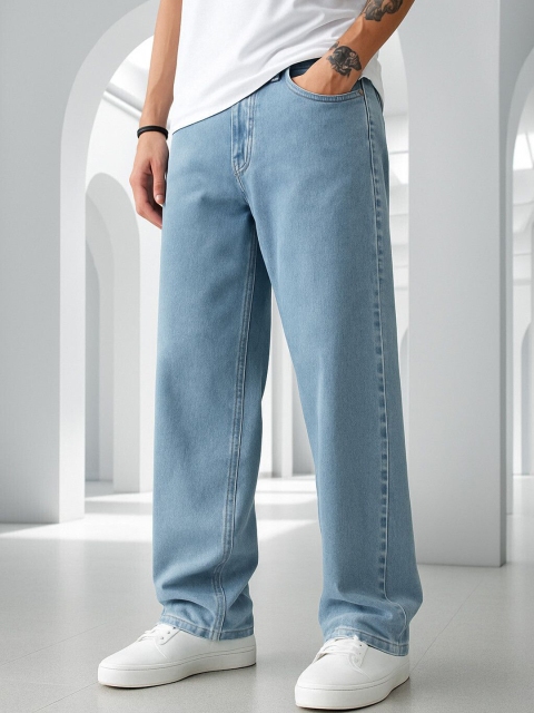 Toomes Men Baggy Fit Mid-Rise Stretchable Jeans