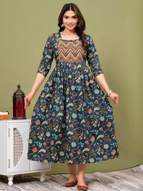 FASHION CLOUD Women Navy Blue Kurtis