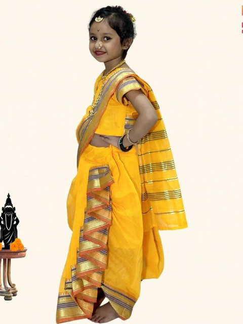 Mom and Me Girls Art Silk Sarees - Image 5