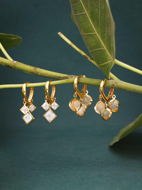 Anouk Women Pack Of 2 Contemporary Drop Earrings