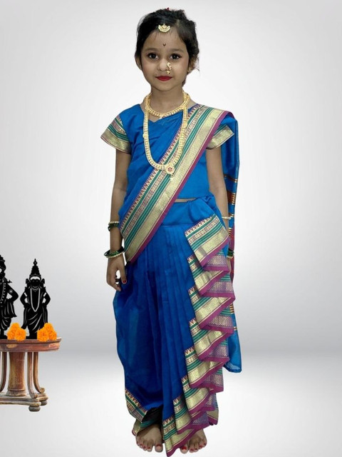 Mom and Me Girls Art Silk Sarees - Image 3