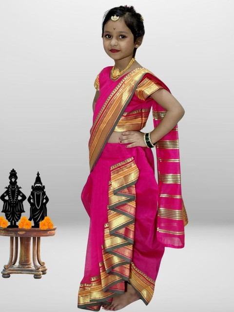 Mom and Me Girls Art Silk Sarees - Image 2