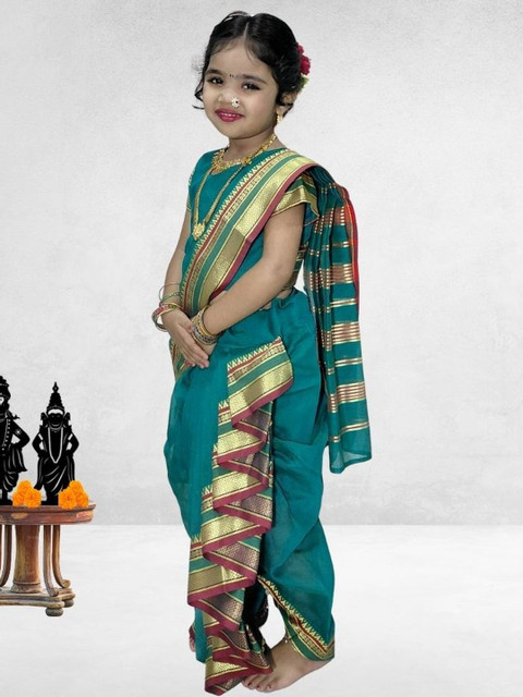 Mom and Me Girls Art Silk Sarees - Image 6