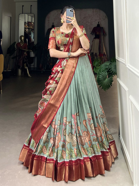 Aika Printed Ready to Wear Lehenga & Unstitched Blouse With Dupatta