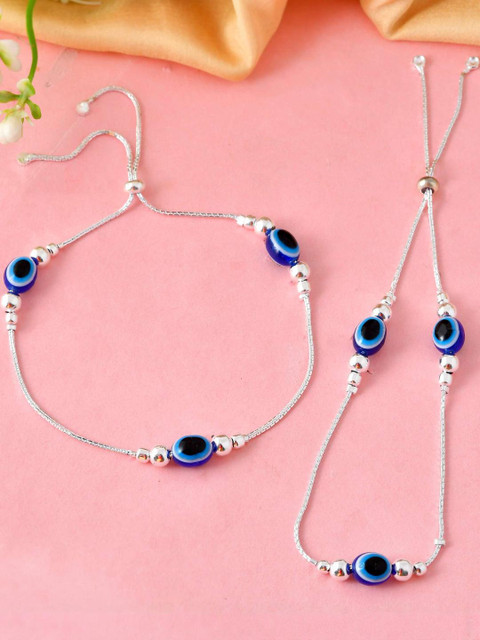 Sangria Stainless Steel Silver-Plated Anklet