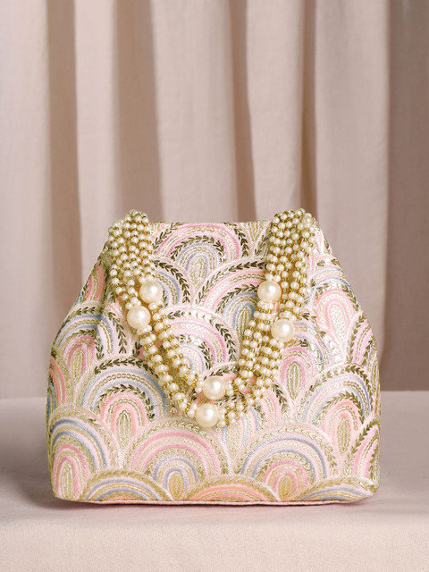 Peora Motifs Embellished Sequinned Potli Bag