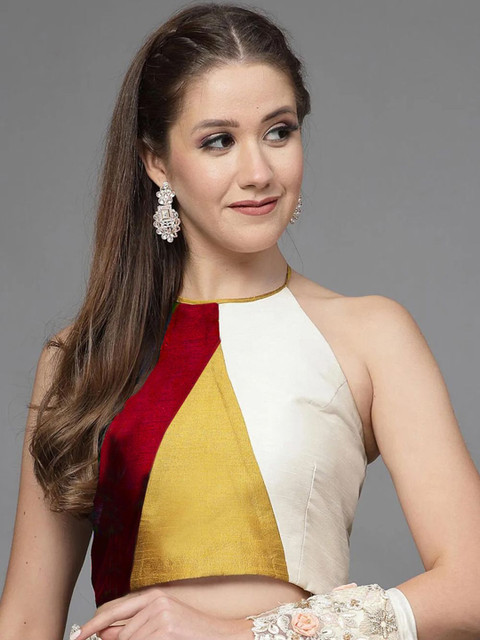 Utsav Fashion Color Blocked Halter-Neck Saree Blouse