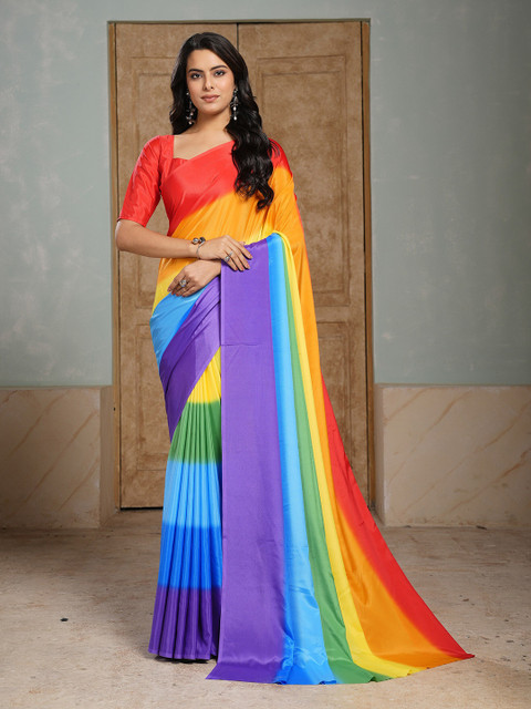 Garden Vareli Striped Pure Crepe Saree