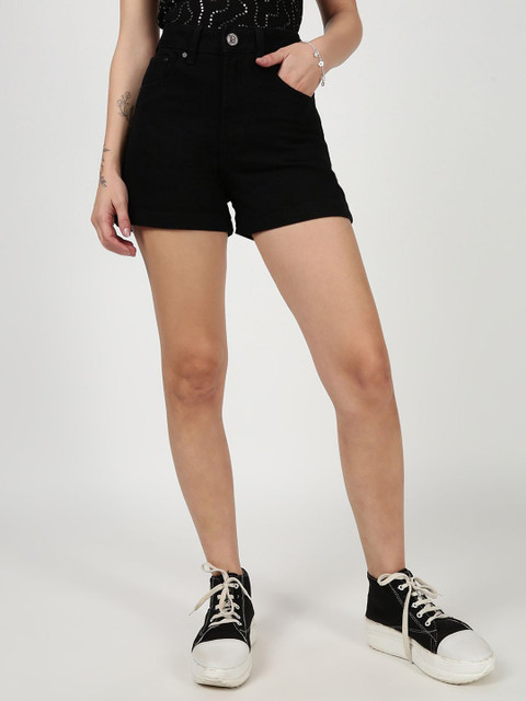 Bene Kleed Women High-Rise Denim Shorts