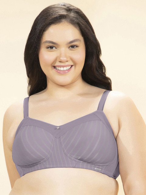 Amante Plus Size Striped Full Coverage Non Padded Minimizer Bra