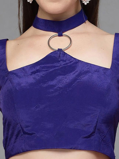 Utsav Fashion Mandarin Collar -Neck Saree Blouse - Image 4