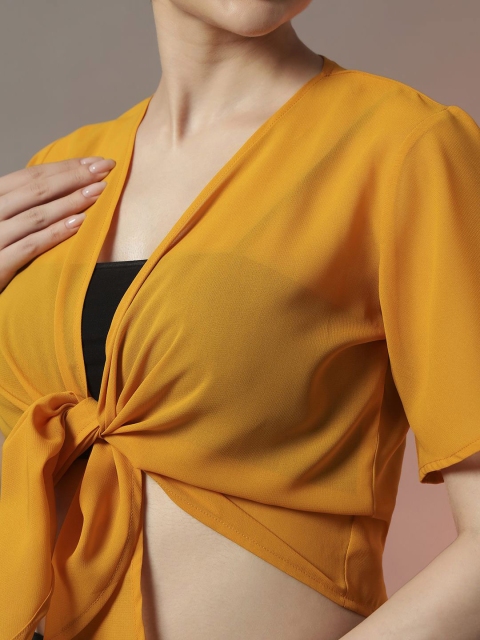 Trend Arrest Cropped Front Tie-Up Shrug - Image 2