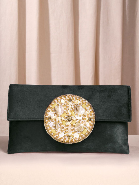 Peora Shoulder Strap Velvet Purse