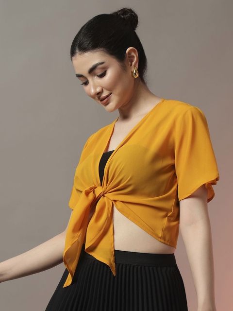 Trend Arrest Cropped Front Tie-Up Shrug - Image 3