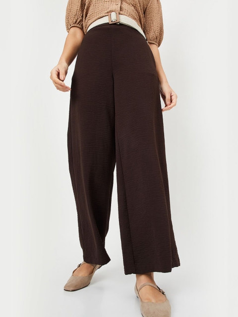 max Women Loose Fit High-Rise Parallel Trousers