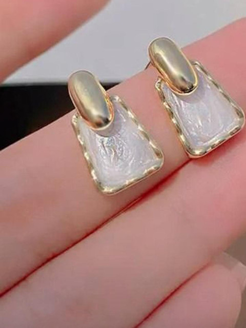 Anouk Gold-Plated Pearls Geometric Shaped Studs