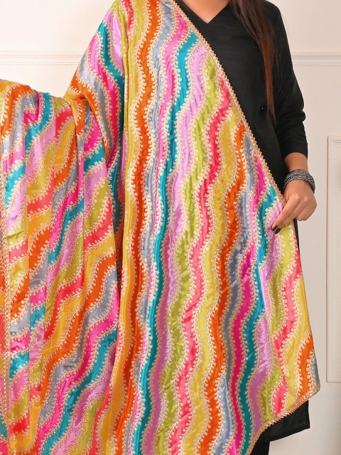 Apratim Printed Cotton Silk Leheriya Dupatta - Image 2