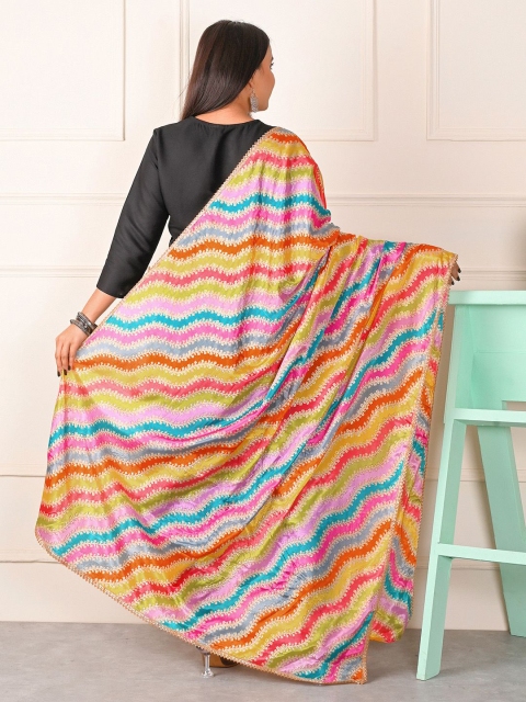 Apratim Printed Cotton Silk Leheriya Dupatta - Image 5