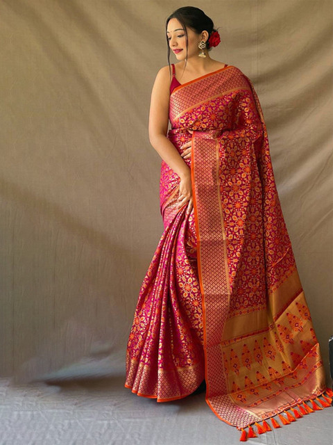 all about you Woven Design Zari Patola Saree