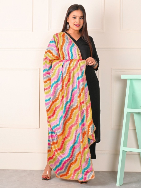 Apratim Printed Cotton Silk Leheriya Dupatta - Image 3