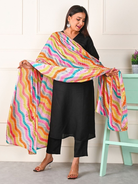 Apratim Printed Cotton Silk Leheriya Dupatta - Image 4