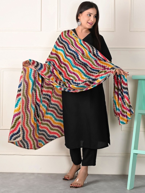 Apratim Printed Cotton Silk Leheriya Dupatta - Image 4