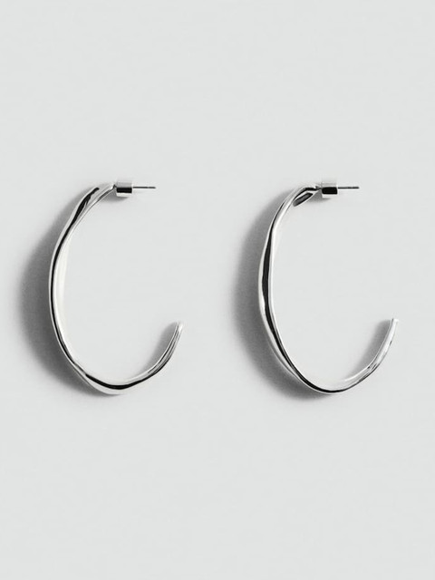 MANGO Contemporary Half Hoop Earrings