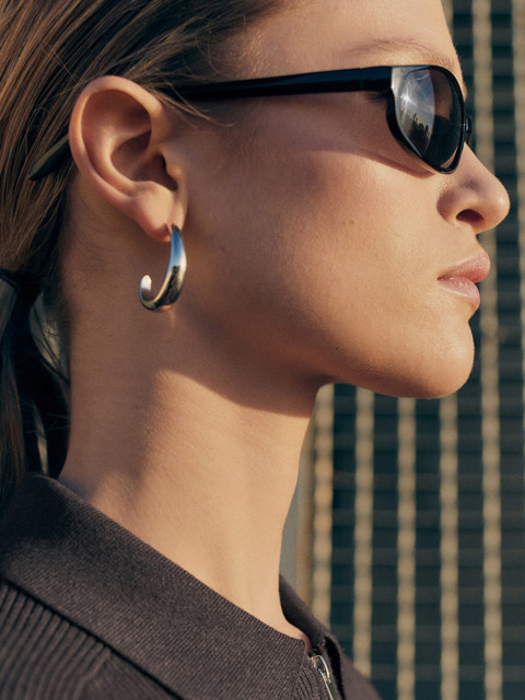 MANGO Contemporary Half Hoop Earrings