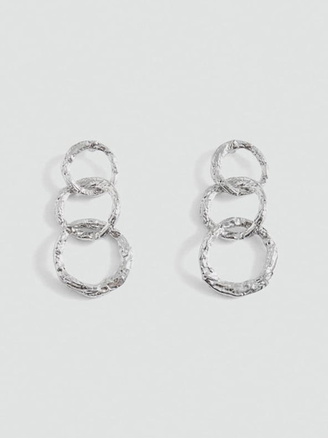 MANGO Oval-Shaped Drop Earrings