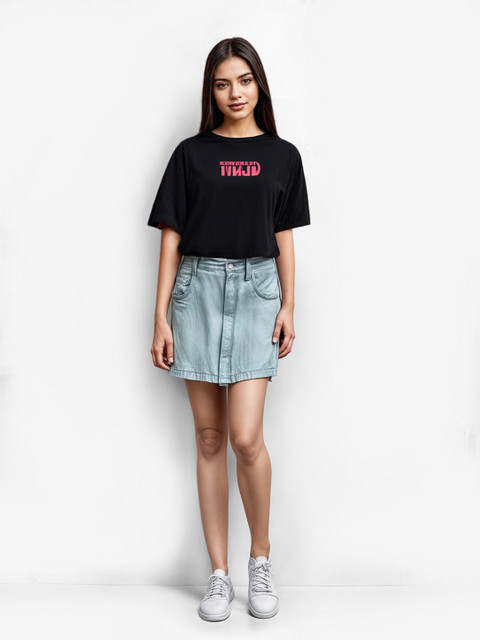 glitchez Printed Drop-Shoulder Sleeves Relaxed Fit T-shirt