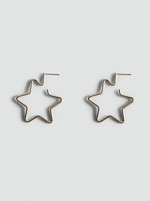 MANGO Contemporary Star-Shaped Hoop Earrings