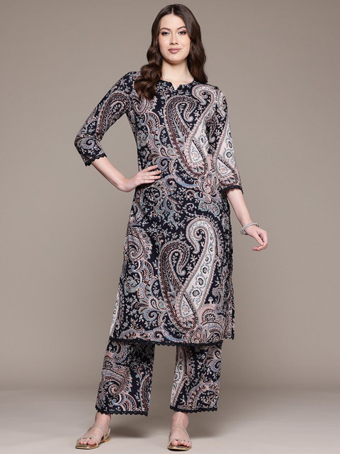 PHYSIL Women Paisley Printed Cotton Kurta with Trousers