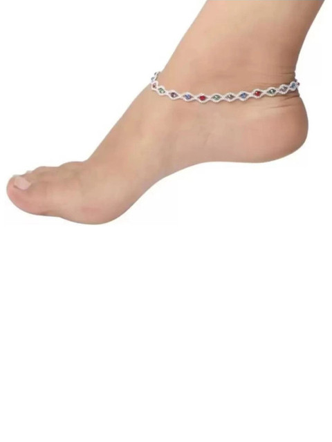 Dev Fashion Artificial Stone Studded Alloy Anklet