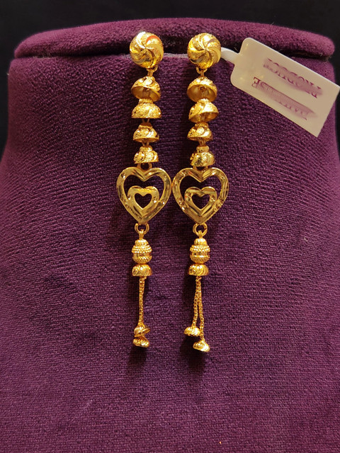 Anshenterpris Gold-Plated Hanging Sui Dhaga Contemporary Drop Earrings