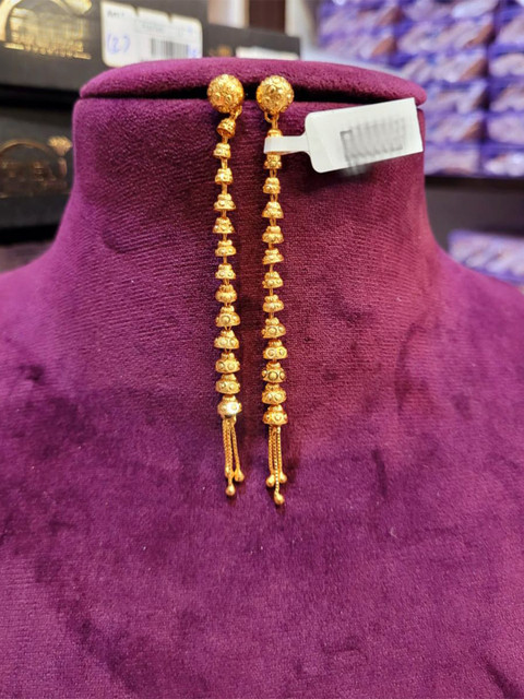 Anshenterpris Gold-Plated Contemporary Drop Earrings