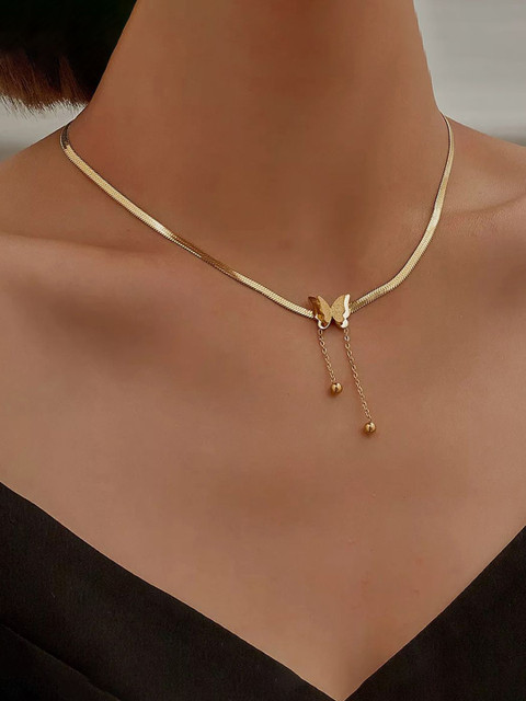 GOLDIWALA Rose Gold-Plated Stainless Steel Chain Necklace - Image 6