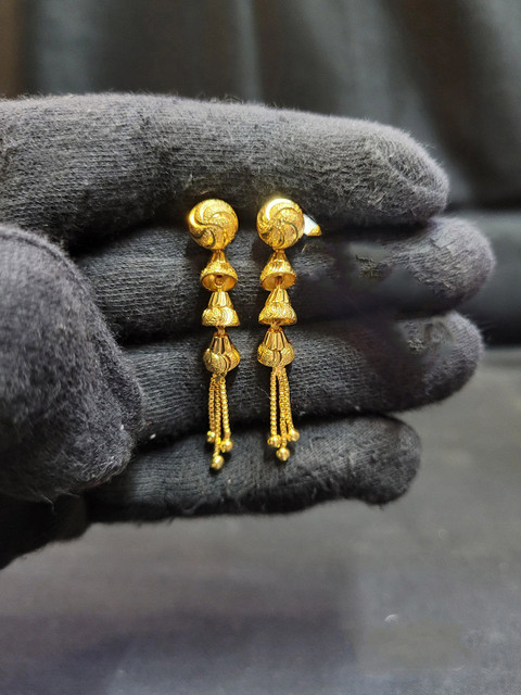 Anshenterpris Gold Plated Geometric Drop Earrings