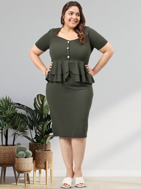 Sztori Sweetheart Neck Bodycon Midi Dress