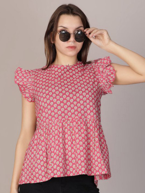 V-Mart Women Ethnic Motif Printed Cotton Top