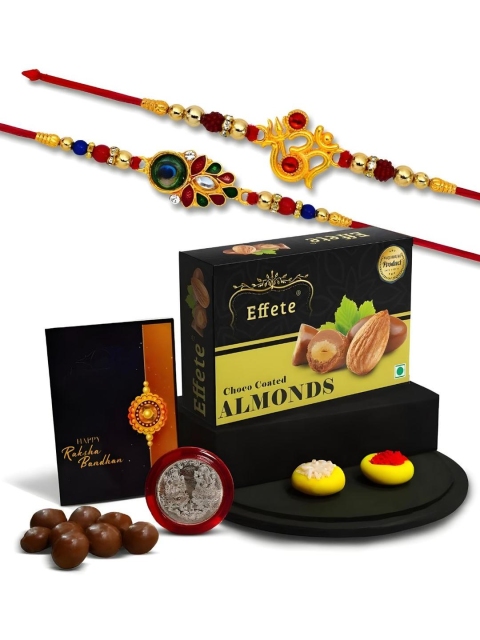 DeoDap Rakhi with Chocolate Roli Chawal Coin & Greeting Card